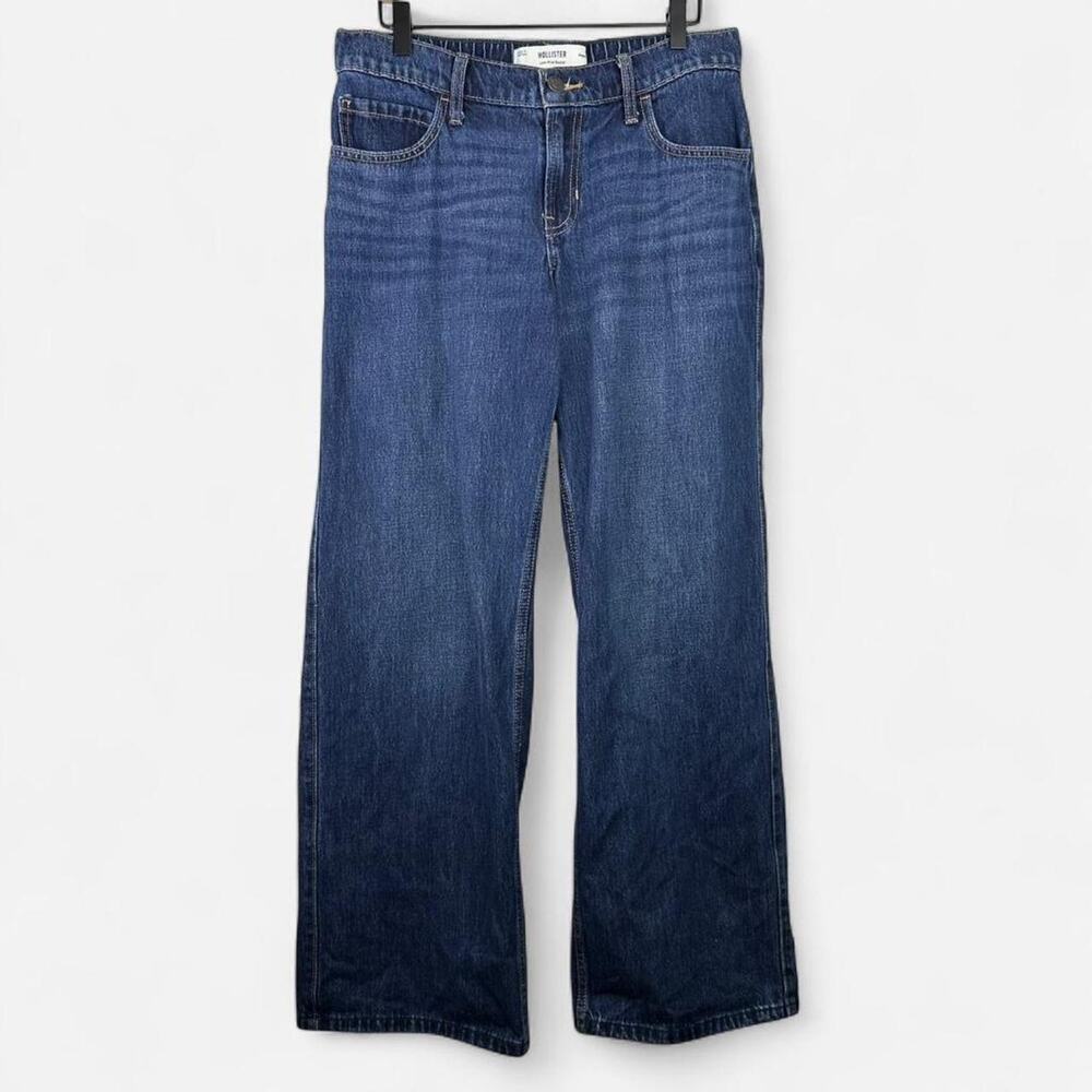 Hollister low rise baggy jeans medium wash size M